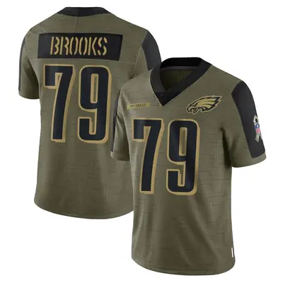 Men's Brandon Brooks Philadelphia Eagles 2021 Salute To Service Jersey - Olive Limited