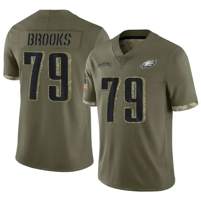 Men's Brandon Brooks Philadelphia Eagles 2022 Salute To Service Jersey - Olive Limited