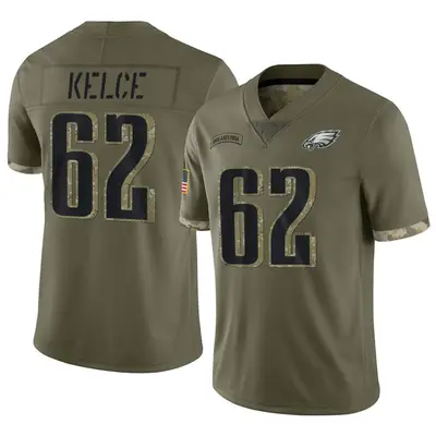 Men's Jason Kelce Philadelphia Eagles 2022 Salute To Service Jersey - Olive Limited