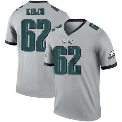 Men's Jason Kelce Philadelphia Eagles Silver Inverted Jersey - Legend