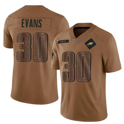 Men's Justin Evans Philadelphia Eagles 2023 Salute To Service Jersey - Brown Limited